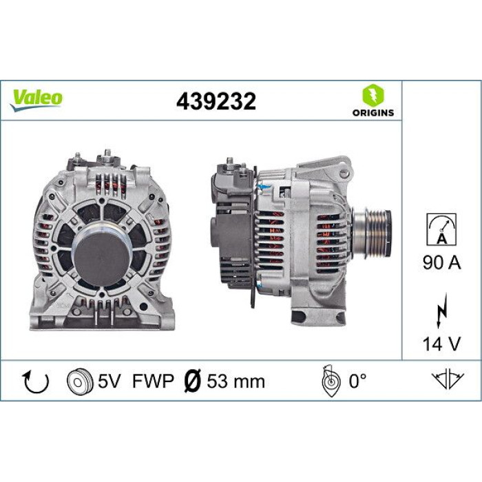 Valeo 439232 Generator ORIGINS - NEW O.E. TECHNOLOGIE Valeo 439232 Generator ORIGINS - NEW O.E. TECHNOLOGIE