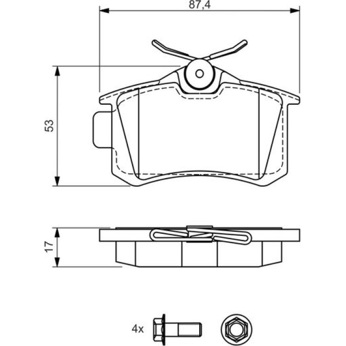 BOSCH 0 986 494 514 Bremsbelagsatz, Scheibenbremse