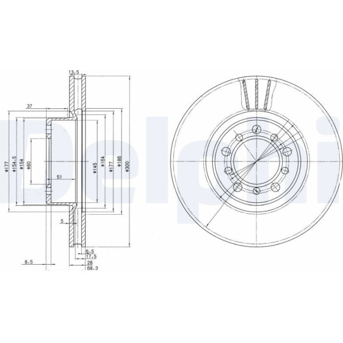 Delphi BG2372 Bremsscheibe Delphi BG2372 Bremsscheibe