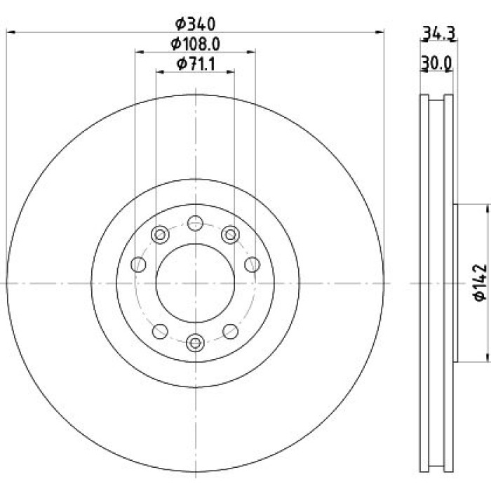 Hella 8DD 355 120-511 Bremsscheibe PRO Hella 8DD 355 120-511 Bremsscheibe PRO