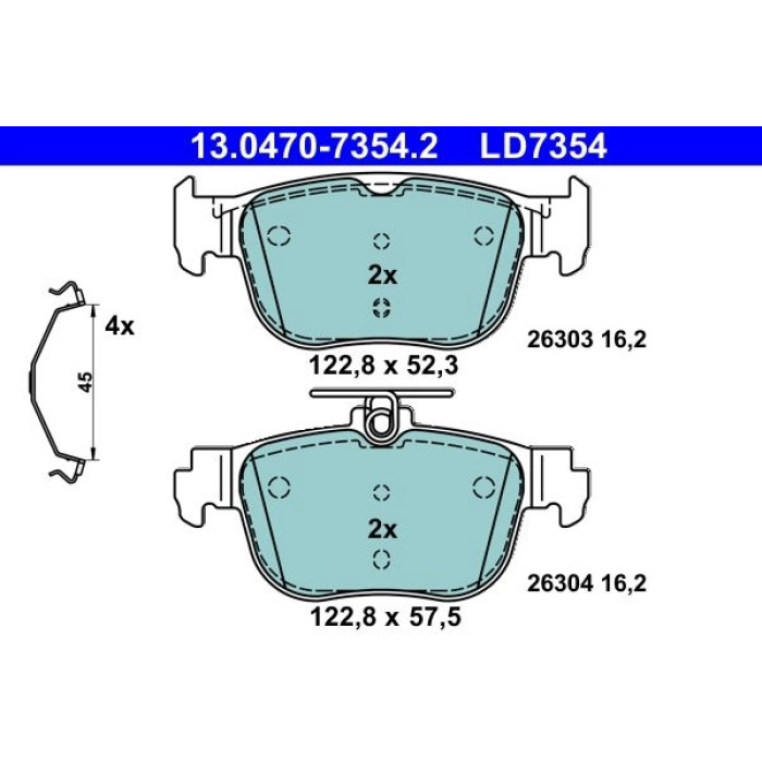 ATE 13.0470-7354.2 Bremsbelagsatz, Scheibenbremse Ceramic ATE 13.0470-7354.2 Bremsbelagsatz, Scheibenbremse Ceramic