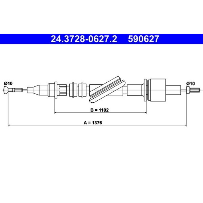 ATE 24.3728-0627.2 Seilzug, Kupplungsbetätigung ATE 24.3728-0627.2 Seilzug, Kupplungsbetätigung