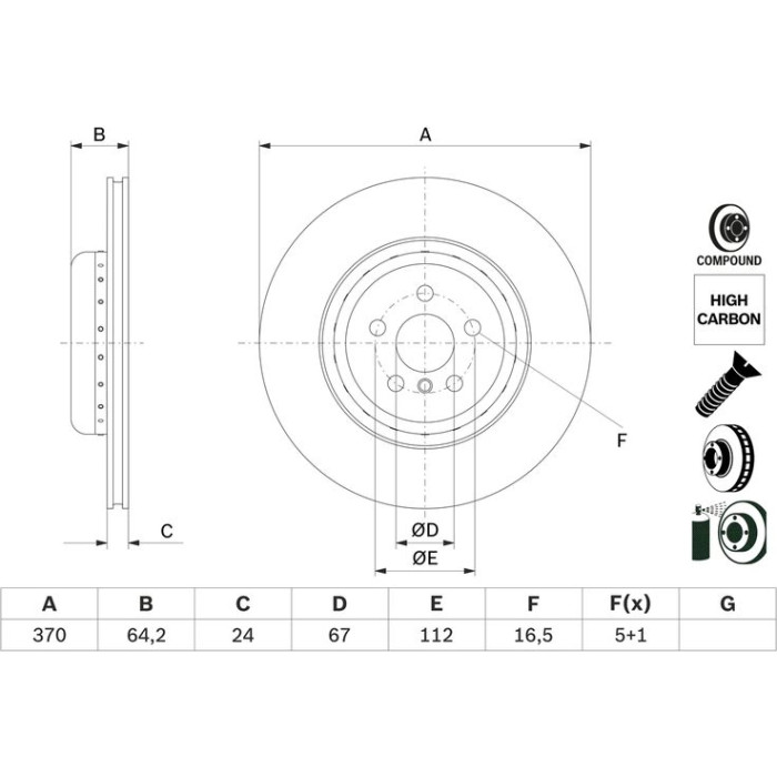 BOSCH 0 986 479 G99 Bremsscheibe BOSCH 0 986 479 G99 Bremsscheibe