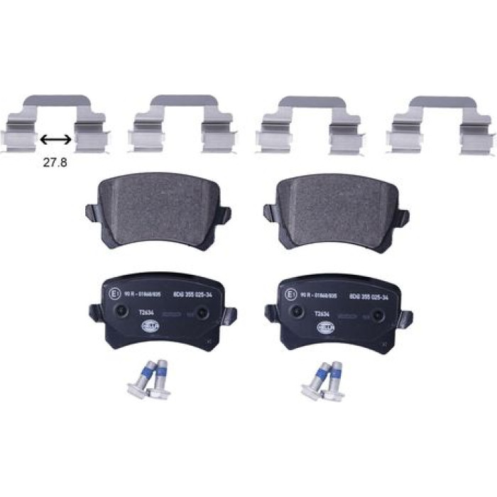 Hella 8DB 355 025-341 Bremsbelagsatz, Scheibenbremse