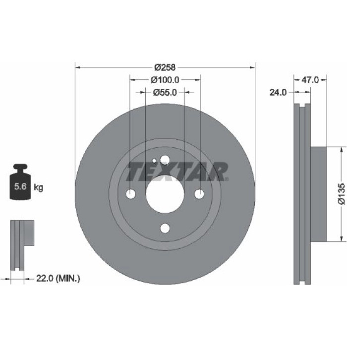 Textar 92103100 Bremsscheibe