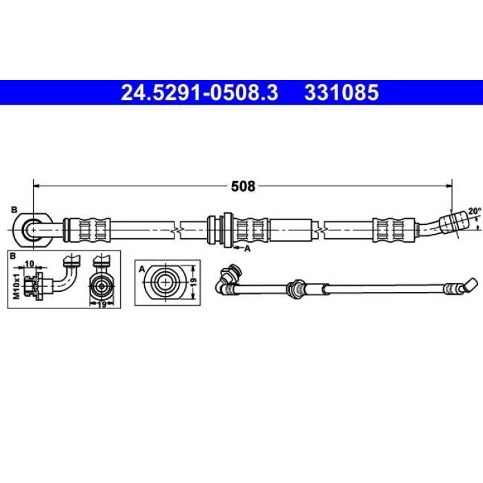 ATE 24.5291-0508.3 Bremsschlauch ATE 24.5291-0508.3 Bremsschlauch