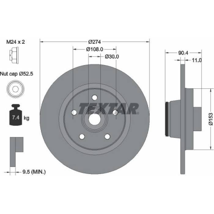 Textar 92196203 Bremsscheibe PRO Textar 92196203 Bremsscheibe PRO
