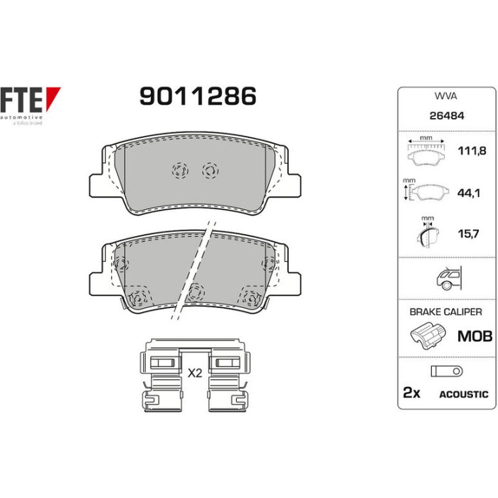 FTE 9011286 Bremsbelagsatz, Scheibenbremse FTE 9011286 Bremsbelagsatz, Scheibenbremse