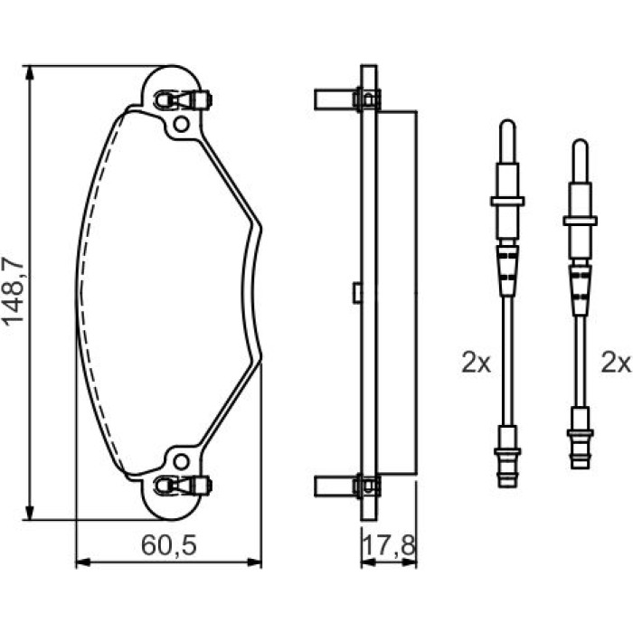 BOSCH 0 986 424 582 Bremsbelagsatz, Scheibenbremse