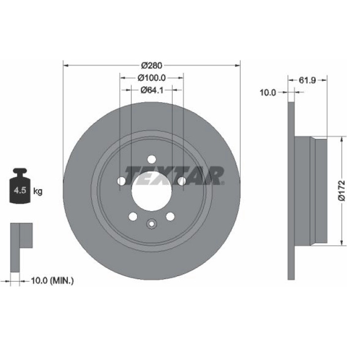 Textar 92103500 Bremsscheibe Textar 92103500 Bremsscheibe
