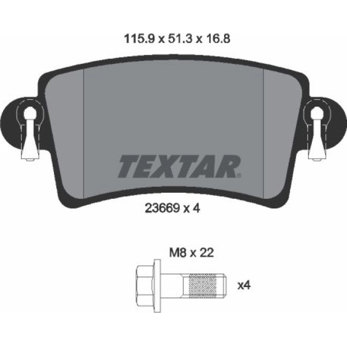 Textar 2366901 Bremsbelagsatz, Scheibenbremse Textar 2366901 Bremsbelagsatz, Scheibenbremse