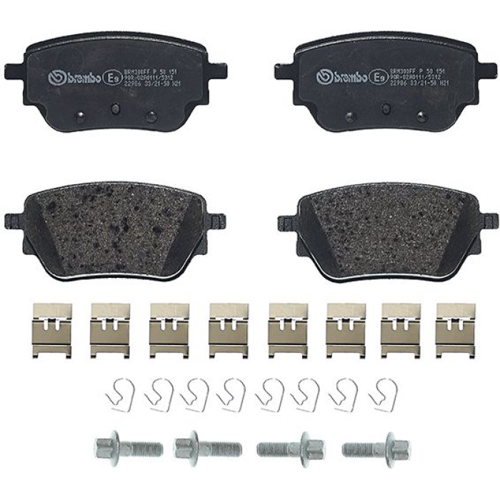 Brembo P 50 151 Bremsbelagsatz, Scheibenbremse PRIME LINE