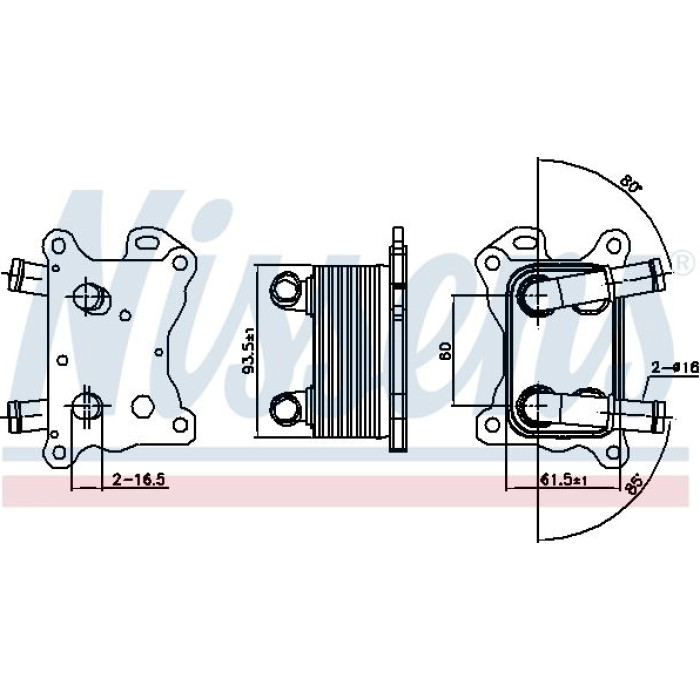 Nissens 90881 Ölkühler, Motoröl