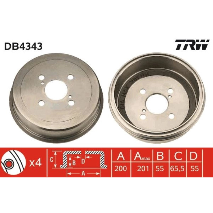 TRW DB4343 Bremstrommel