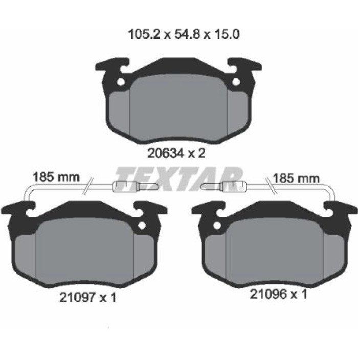 Textar 2109601 Bremsbelagsatz, Scheibenbremse Textar 2109601 Bremsbelagsatz, Scheibenbremse