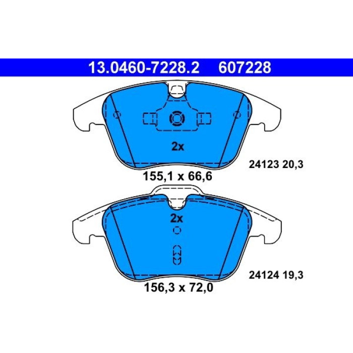 ATE 13.0460-7228.2 Bremsbelagsatz, Scheibenbremse ATE 13.0460-7228.2 Bremsbelagsatz, Scheibenbremse