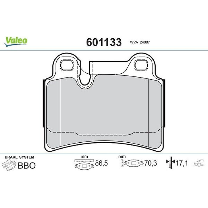 Valeo 601133 Bremsbelagsatz, Scheibenbremse