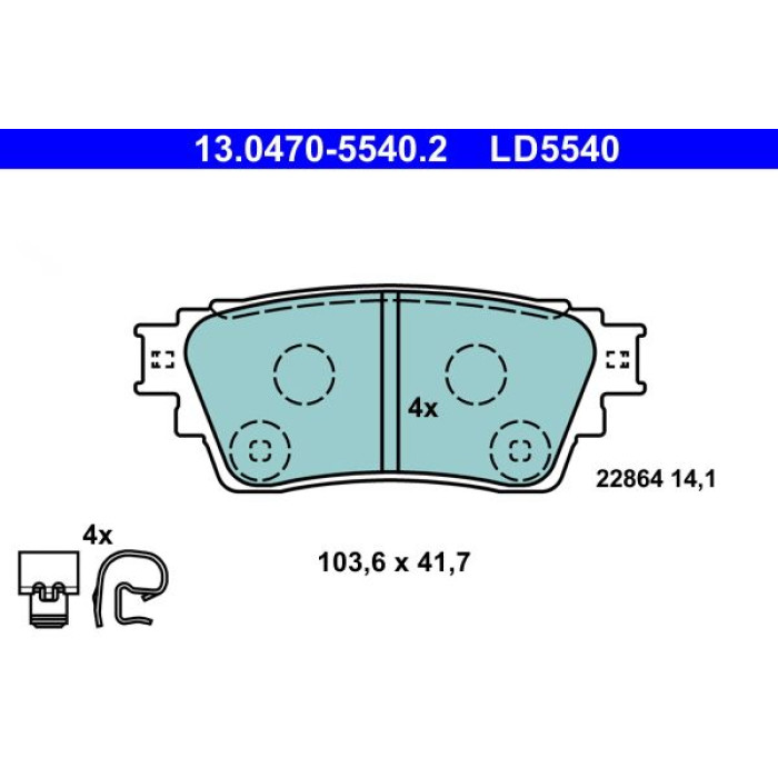 ATE 13.0470-5540.2 Bremsbelagsatz, Scheibenbremse Ceramic ATE 13.0470-5540.2 Bremsbelagsatz, Scheibenbremse Ceramic