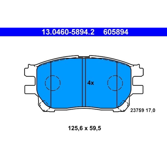 ATE 13.0460-5894.2 Bremsbelagsatz, Scheibenbremse ATE 13.0460-5894.2 Bremsbelagsatz, Scheibenbremse
