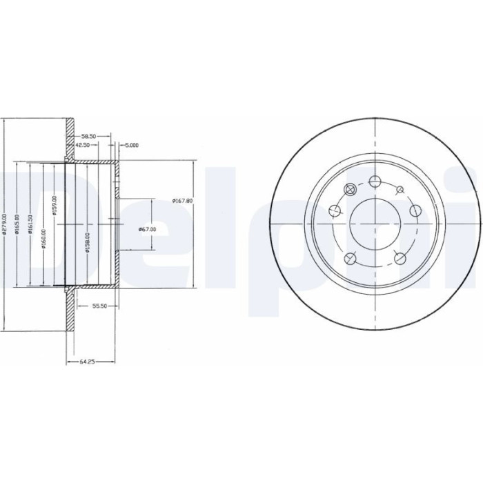 Delphi BG2240 Bremsscheibe