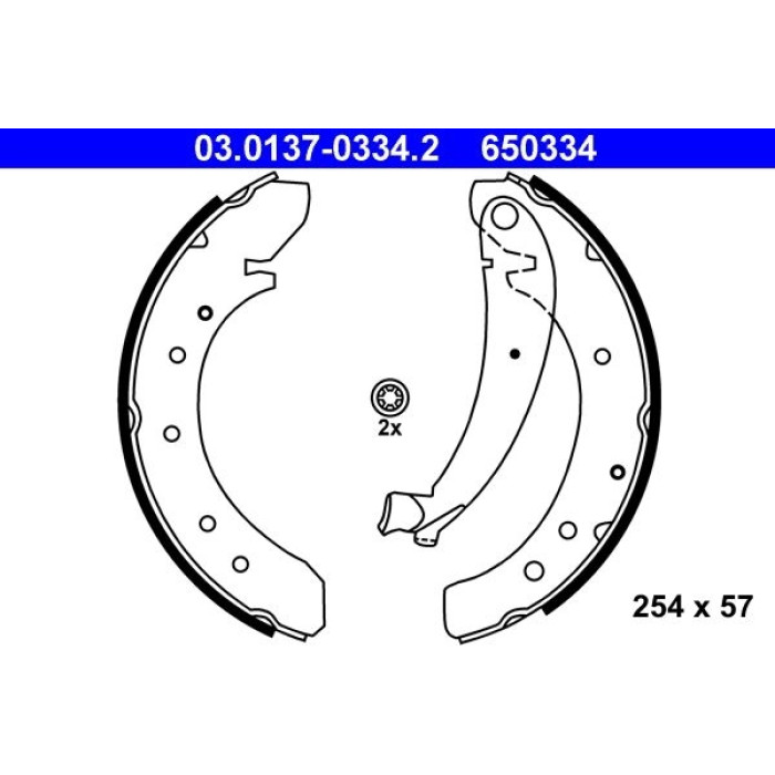 ATE 03.0137-0334.2 Bremsbackensatz ATE 03.0137-0334.2 Bremsbackensatz