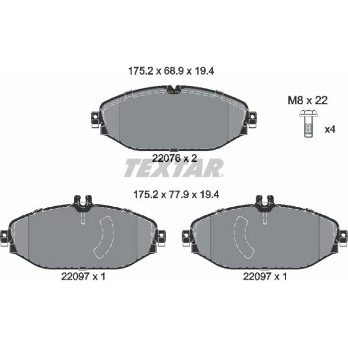Textar 2207601 Bremsbelagsatz, Scheibenbremse Q+ Textar 2207601 Bremsbelagsatz, Scheibenbremse Q+