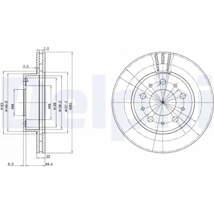 Delphi BG2425 Bremsscheibe