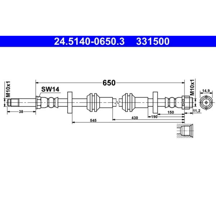 ATE 24.5140-0650.3 Bremsschlauch