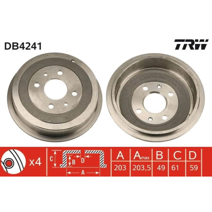 TRW DB4241 Bremstrommel TRW DB4241 Bremstrommel