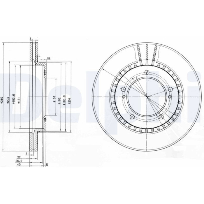 Delphi BG3587 Bremsscheibe