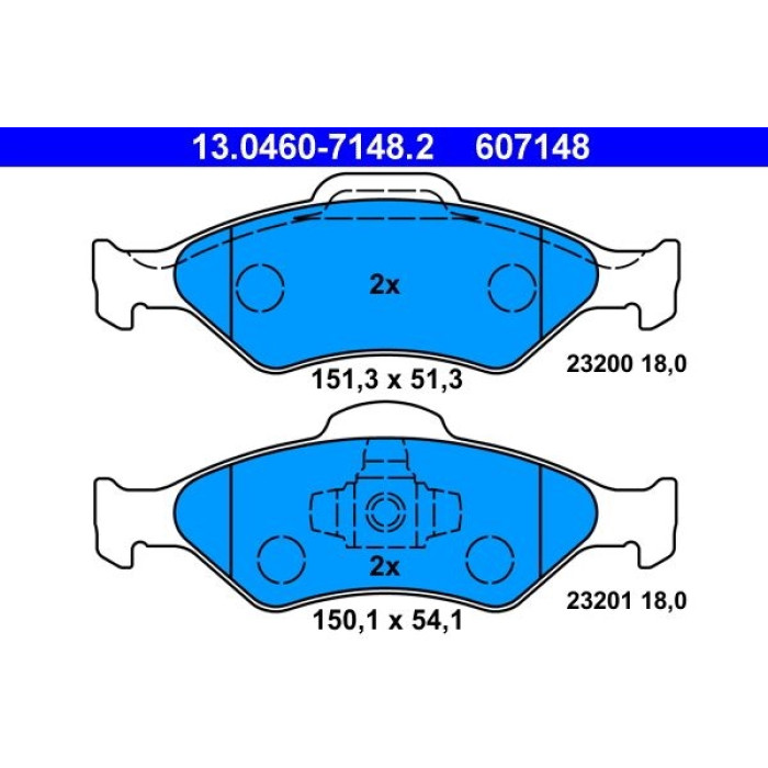 ATE 13.0460-7148.2 Bremsbelagsatz, Scheibenbremse ATE 13.0460-7148.2 Bremsbelagsatz, Scheibenbremse