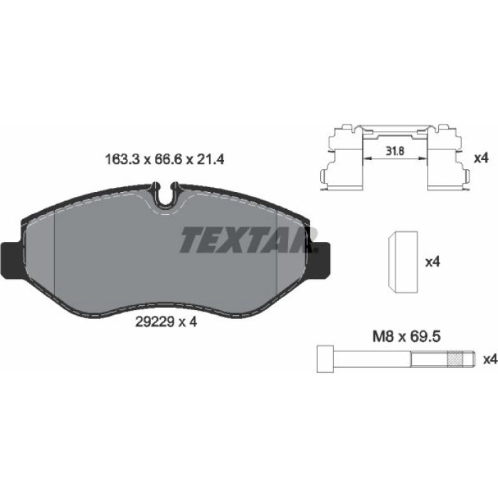 Textar 2922901 Bremsbelagsatz, Scheibenbremse Q+ Textar 2922901 Bremsbelagsatz, Scheibenbremse Q+