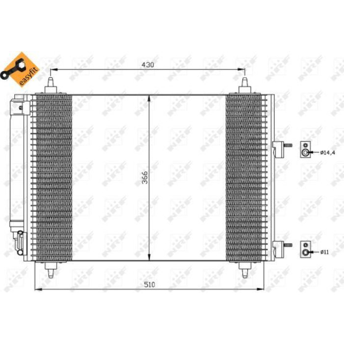 NRF 35445 Kondensator, Klimaanlage mit Trockner EASY FIT NRF 35445 Kondensator, Klimaanlage mit Trockner EASY FIT