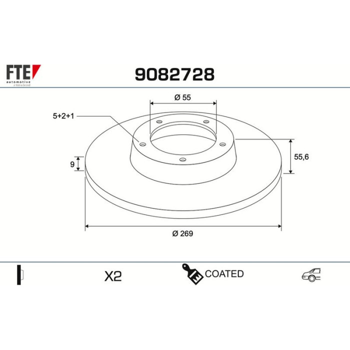 FTE 9082728 Bremsscheibe COATED RANGE