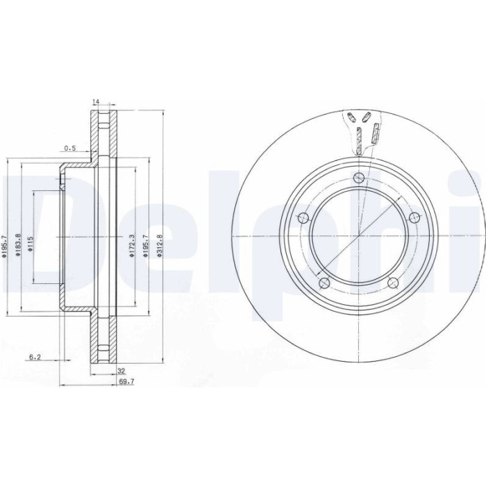 Delphi BG3558 Bremsscheibe Delphi BG3558 Bremsscheibe