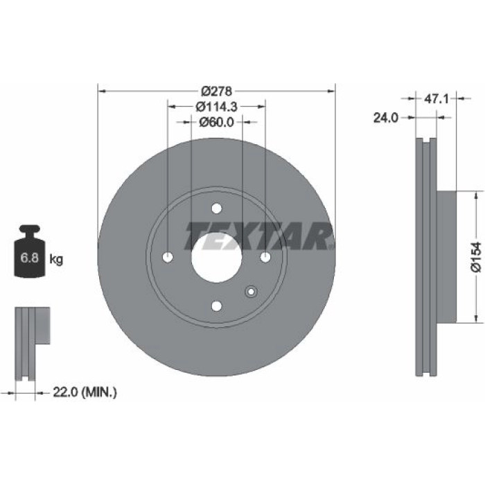 Textar 92227303 Bremsscheibe PRO
