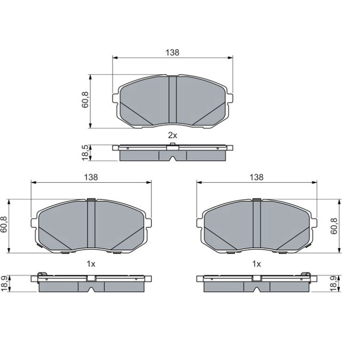 BOSCH 0 986 460 077 Bremsbelagsatz, Scheibenbremse BOSCH 0 986 460 077 Bremsbelagsatz, Scheibenbremse