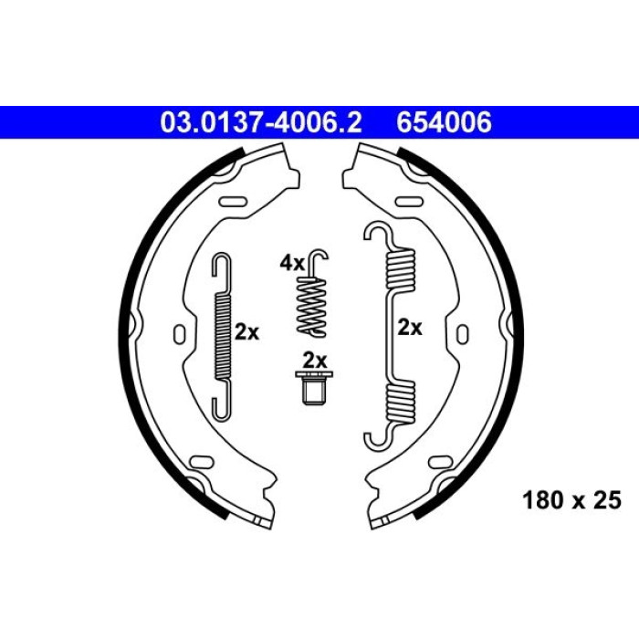 ATE 03.0137-4006.2 Bremsbackensatz, Feststellbremse ATE 03.0137-4006.2 Bremsbackensatz, Feststellbremse
