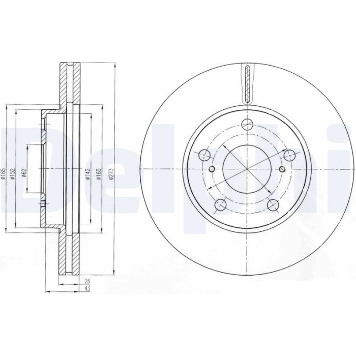 Delphi BG4234 Bremsscheibe