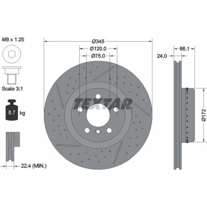 Textar 92265225 Bremsscheibe PRO+