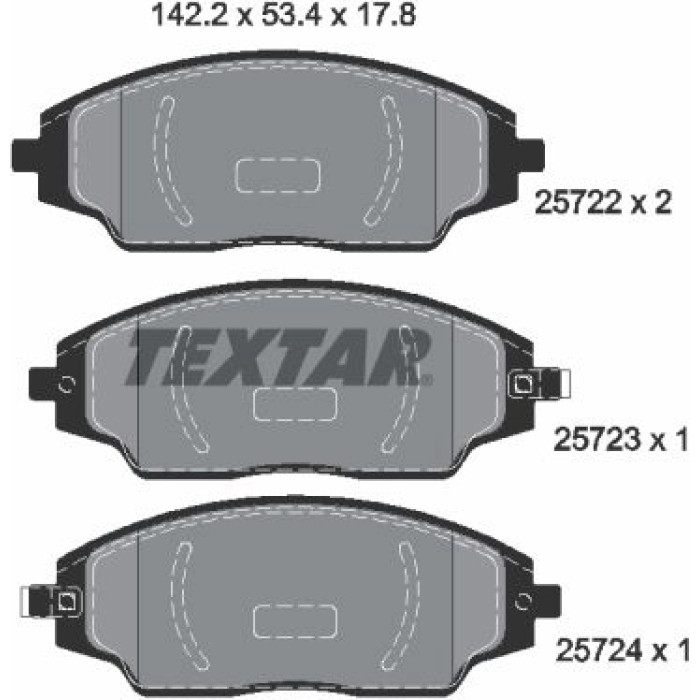 Textar 2572201 Bremsbelagsatz, Scheibenbremse Textar 2572201 Bremsbelagsatz, Scheibenbremse