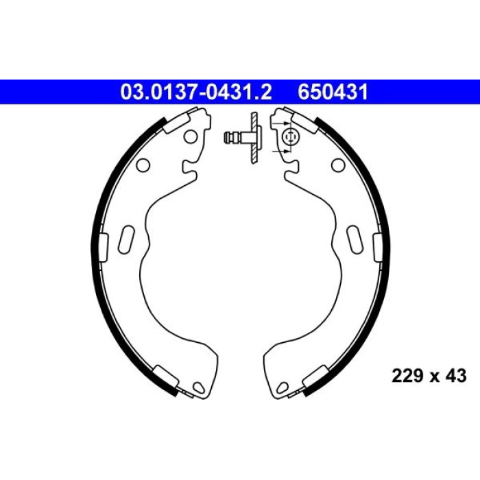 ATE 03.0137-0431.2 Bremsbackensatz