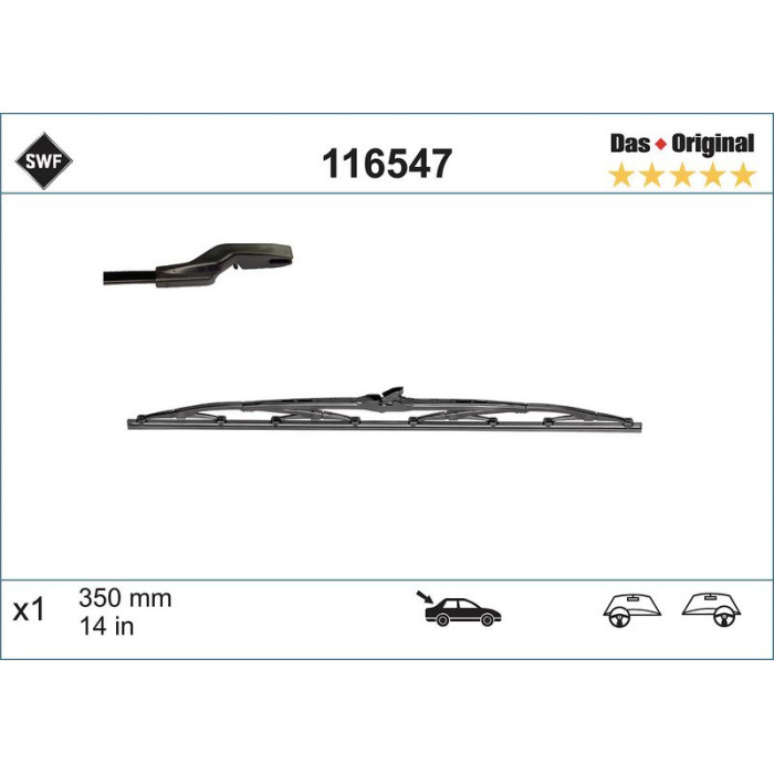 SWF 116547 Wischblatt Scheibenwischer DAS ORIGINAL REAR SWF 116547 Wischblatt Scheibenwischer DAS ORIGINAL REAR