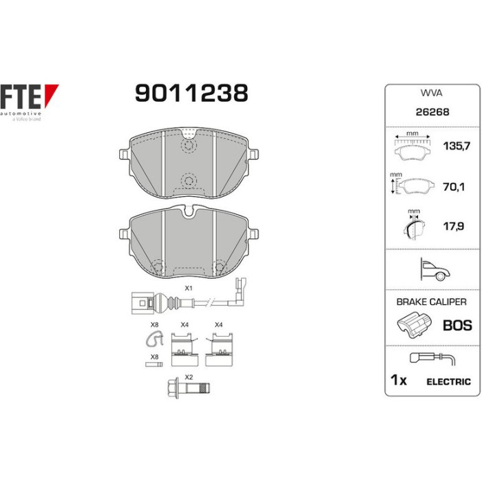 FTE 9011238 Bremsbelagsatz, Scheibenbremse FTE 9011238 Bremsbelagsatz, Scheibenbremse
