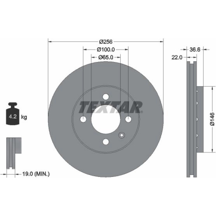 Textar 92239403 Bremsscheibe PRO Textar 92239403 Bremsscheibe PRO