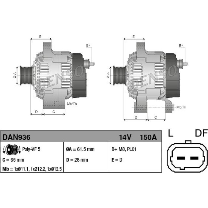 Denso DAN936 Generator