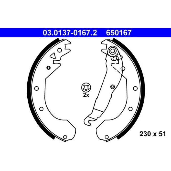 ATE 03.0137-0167.2 Bremsbackensatz
