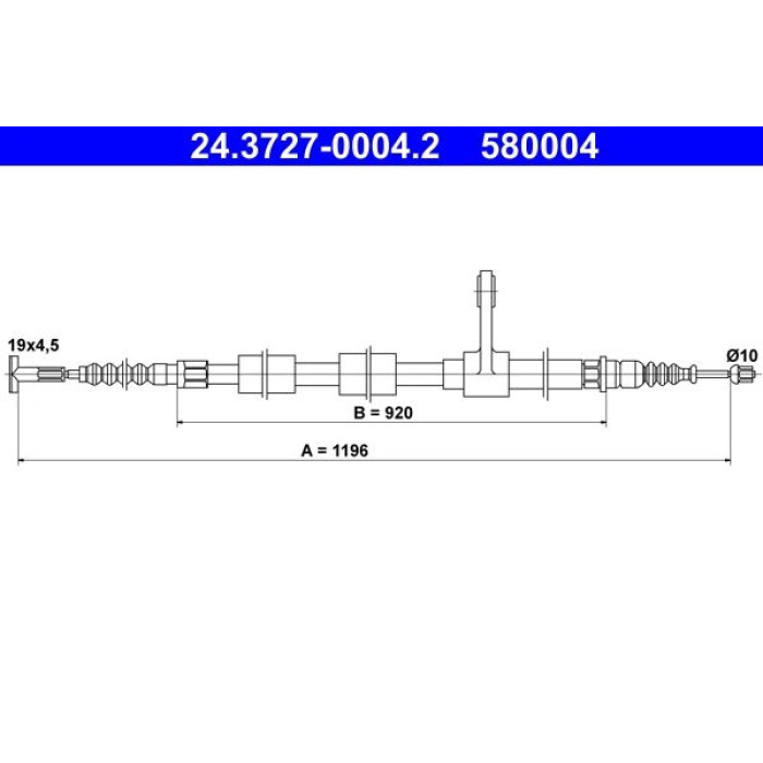 ATE 24.3727-0004.2 Seilzug, Feststellbremse ATE 24.3727-0004.2 Seilzug, Feststellbremse