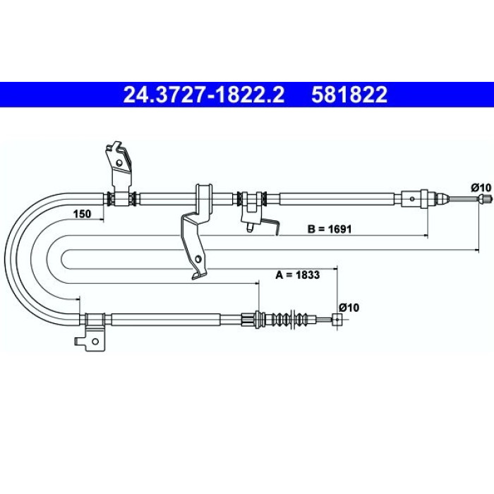 ATE 24.3727-1822.2 Seilzug, Feststellbremse
