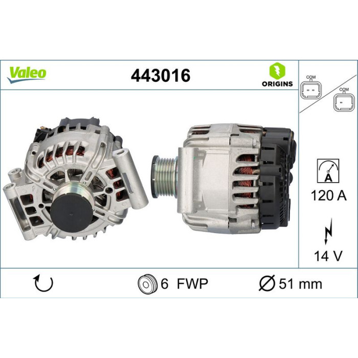 Valeo 443016 Generator ORIGINS - NEW O.E. TECHNOLOGIE Valeo 443016 Generator ORIGINS - NEW O.E. TECHNOLOGIE